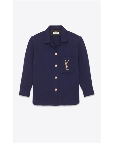 ysl monogram overshirt|Overshirt in cashmere and wool .